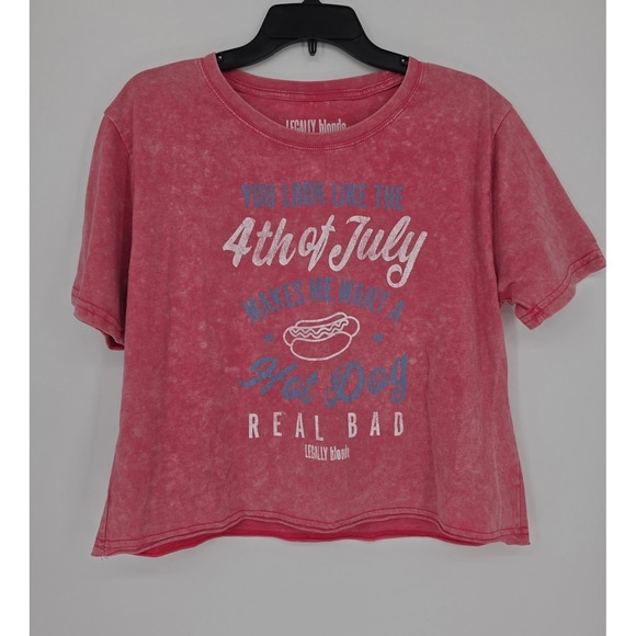 Legally Blonde Tops - Legally Blonde Movie Quote Graphic Tee Acid Wash Cropped T-Shirt